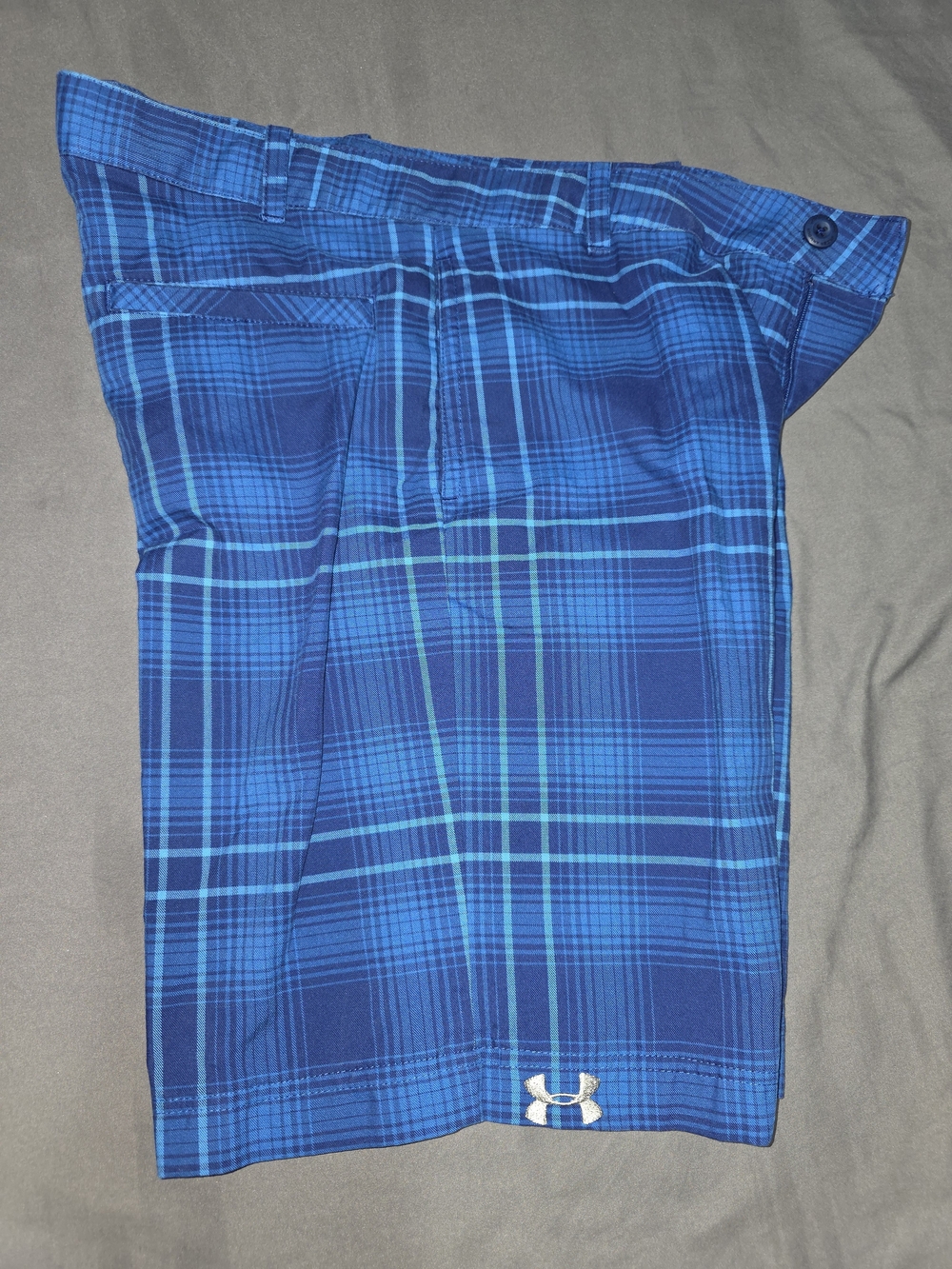 Under Armour Blue Plaid Athletic Shorts